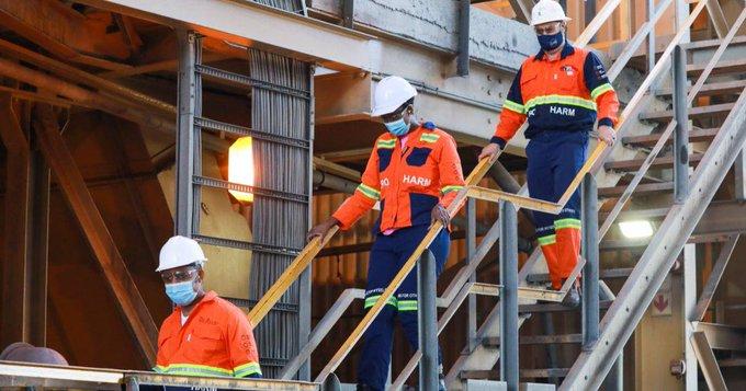 men working in copper factory